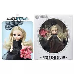 웨딩 파티 미니돌 파티돌 블랙 드레스 구체 관절 인형/선물/예쁜/장난감/역할/놀이/베이비/여아