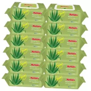 캡형물티슈 하기스 내추럴케어 아기물티슈 캡형 64매 6개입x2팩