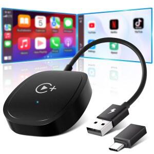 XHU 무선 카플레이 어댑터 넷플릭스 유튜브 틱톡 스트림 미디어 플레이 지원하며 OEM 유선 카플레이에서 동글 2016년부터 iOS 10 휴대폰