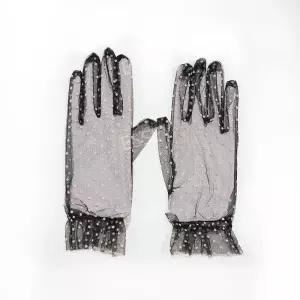 블랙 Black 무대 라인 스트레치 투명 크리스탈 착용 파티 장갑 빛나는