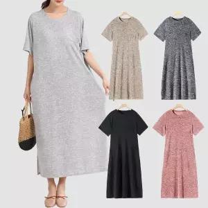 [로즈엘리](44-120까지) 마트룩 일상룩 니트 스판 빅사이즈 롱원피스 5컬러 2026