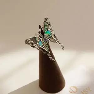 [하프클럽/바이데이지]바이데이지 자개 실버 나비 브로치 Bb0401