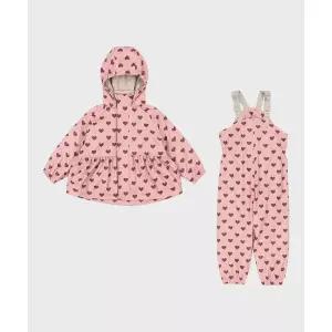 매장정품 KONGESSLOEJD 하트 유아 우비 레인 자켓 팬츠 세트 Amour Pink
