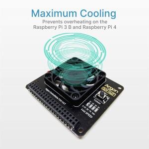 전원 버튼이  Raspberry Pi 4용 아르곤 팬 모자 PWN 소프트웨어 제어  3B 40mm POLY NEO와 호환