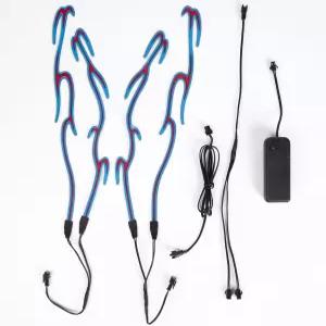 JIEPENG 2PCS 오토바이 헬멧 라이트 키트 사이클링 LED 스티커 나이트 라이딩 시그널 3모드 리드 스트립