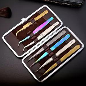 고무팁 도구 속눈썹 가방 케이스 전문 얇은 핀셋 보관 연장