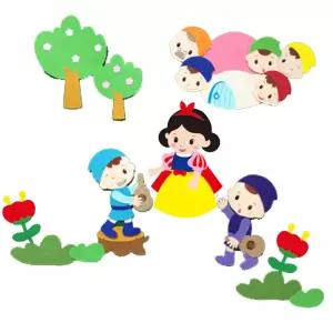 백설공주 이야기 환경판 펠트/꾸미기/게시판/장식/팰트/모양/모형/공예용/교실/재료/꾸밈용/알림판/장식용
