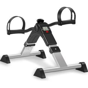 LCD 미니 언더 자전거 데스크 페달 다리 팔 기계 저항을 조립 조절 디스플레이와 TABEEK 투명 및 완전 운동을 접이식 운동 노인을 위한 가진 자전거, 운동기, 가능한