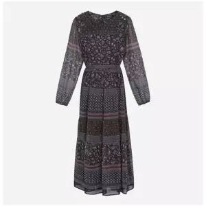 써스데이아일랜드 하객룩 롱원피스 보헤미안 플라워 보더 롱 원피스 T256MOP172W