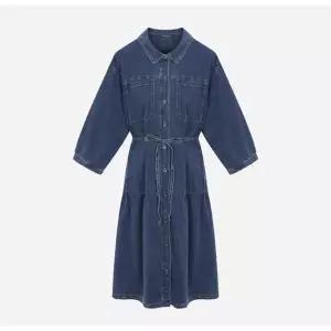 써스데이아일랜드 하객룩 롱원피스 풀오픈 셔츠형 데님 원피스 (T256MOP132W)