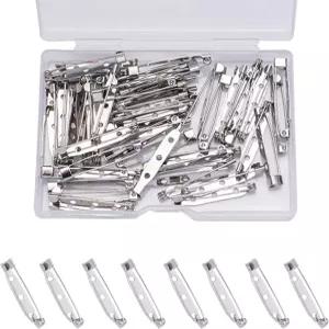 100개 실버 브로치 핀 백 - 공예품용 1.5인치 걸쇠 배지 이름표 DIY 주얼리 제작 부토니에