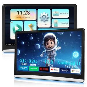 13인치 2G 32G 안드로이드 11 듀얼 카 헤드레스트 비디오 플레이어 4K IPS 터치 스크린이 뒷좌석 TV 모니터 지원 전화 무선 연결