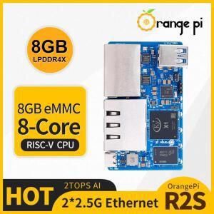 오렌지 파이 R2S 8GB RAM EMMC 미니 PC DDR4X RISC-V AI 2TOPS CPU 듀얼 LAN 포트 싱글 보드 컴퓨터 오픈Wr