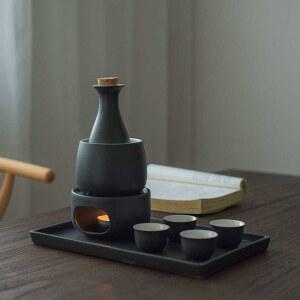 도쿠리 워머 세트 도자기 주병 도쿠리워머세트사케데우기 워머세트 데우기 청주잔 사케