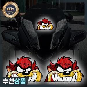 오토바이 탱크 스쿠터 야간 경고 방수 스티커 이빨 강아지 창의적인 반사 1 개