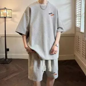 반바지 트레이닝 추리닝 반팔 사무실 학교 여름 남자 세트 투피스 복 F13WFHYLZN