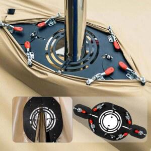 텐트 스킨 세이버 액세서리 티타늄 장착 스토브 내성 티타늄스토브 파이프 접이식 절연