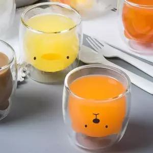 캠핑컵 유리컵 이중 홈카페 내열유리 디자인 캐릭터