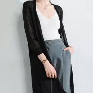 패션스타일 니트 롱 랩 커버 시스루 나디건 모던 가디건 체형 세트 여성 은은한 데일리