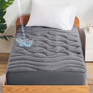 슬립존 트윈 방수 매트리스 프로텍터, 대학 기숙사 패드, 푹신한 커버, 39 x 75 인치(그레이, 트윈)