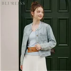 [블루레이스] 라운드넥 포켓 데님 자켓_B6S1JK1051