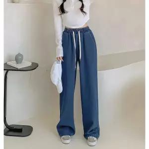 [비비드글램]위드 와이드 데님 팬츠 3color 롱 일자 밴딩 트레이닝 청바지 연청 진청 흑청