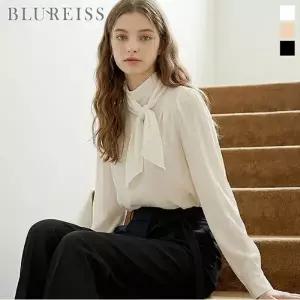 [블루레이스] 타이넥 텐셀 블라우스_B6S1BL5391