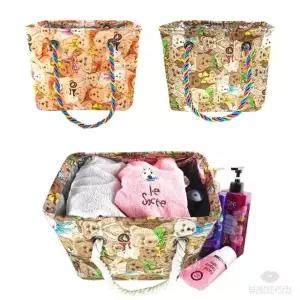 뷰레이터닷컴 곰인형 물빠지는 목욕가방 스파백 사우나 목욕탕 샤워 물빠짐 가방