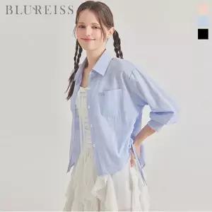 [블루레이스] 펜던트 옆셔링 줄지 블라우스_B6S1BL5331