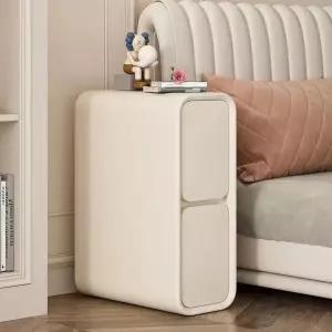 모던 슬림협탁 200 틈새 수납 침실 화이트 캐비닛 그레이