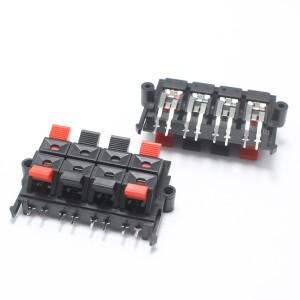 1pcs WP 외부 바나나 잭 8Pin 스피커 호환 증폭기 와이어 클립 오디오 소켓 8 극 LED 스프링 터미널 스위치
