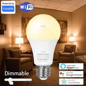 E27 와이파이 스마트 LED 전구 온도 조절 조광 앱 음성 제어 테이블 램프 소스 알렉사 구글 홈과 작동
