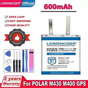 LOSONCOER-폴라 M430 M400 GPS 스포츠 시계 용 600mAh 배터리