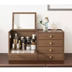 원목 화장품 정리함 수납함 탁상 향수 캐비닛 우드 선반 트레이