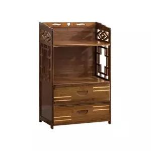 한약장 전통 거실장 선반 수납장 고가구 G. 오렌지레드 월넛 3단 42cm 단일 문