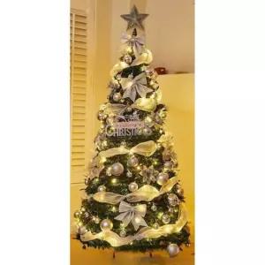 크리스마스 간편 원터치 트리 인테리어장식 세트 팝업 G. 1.65m 그린 접이식 트리 A