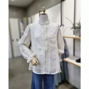 [갤러리아] ABFZ 넥레이스 자수 블라우스(ABA2HB31)