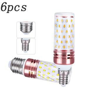 6pcs E27 E14 3W 6W 9W 12W 15W SMD2835 Led 촛불 전구 AC220V 110V 에너지 절약 차가운 흰색 LED 옥수수