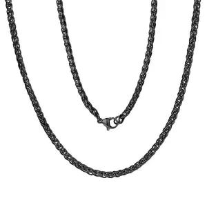 ChainsPro 3/6mm 밀/로프 체인 목걸이, 남성 여성용, 45.7-76.2cm(18-30인치), 316L 스테인리스 스틸/블랙/