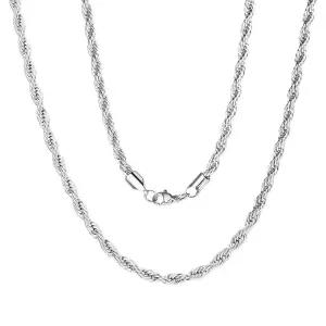 ChainsPro 3/6mm 밀/로프 체인 목걸이, 남성 여성용, 45.7-76.2cm(18-30인치), 316L 스테인리스 스틸/블랙/