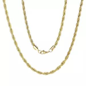 ChainsPro 3/6mm 밀/로프 체인 목걸이, 남성 여성용, 45.7-76.2cm(18-30인치), 316L 스테인리스 스틸/블랙/