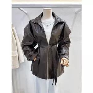 [갤러리아] [LAP]오버핏 벨티드 페이크레더자켓 (AS7XL160)