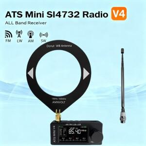 메탈 쉘 AMNVOLT V4 ATS MINI SI4732 DSP 라디오  밴드 FM AM SSB LSB USB 내장형 하이-제이 헤드폰 앰프