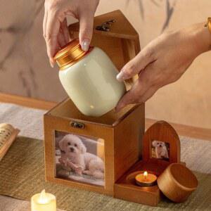 원목 강아지 스톤보관함 스톤 고양이 메모 케이스 보관함 추모함 유골함