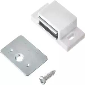 MPJ 셔터 하드웨어 50631-R 15파운드 싱글 마그네틱 캐치 화이트/아연 소매 팩 (2)