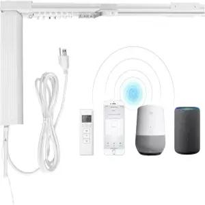 가전제품 스마트 커튼 리모컨 커튼봉 WiFi 제어 알렉사 호환 Google 홈 다양한 길이(13피트 막대)