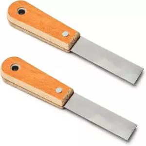 Utoolmart 퍼티 스크레이퍼 1 Cr-V 스틸 뻣뻣한 나이프와 나무 손잡이가 있는 페인트 벽 바닥 타일 2Pc