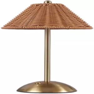 보호 라탄 테이블 램프 위커 나이트 라이트 LED 충전식 독서등 3가지 색상 터치 컨트롤 조광 침대 옆 거실