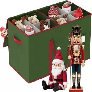 15인치 피규어와 호두까기 인형을 위한 크리스마스 피규어 보관함 조절 가능한 칸막이가 있는 홀리데이