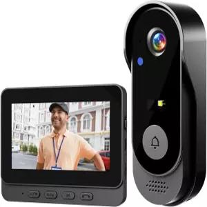 KEPEAK 초인종 카메라 무선 24G 모듈 연결이 가능한 비디오 네트워크 및 앱 필요 없음 통화 양방향 오디오